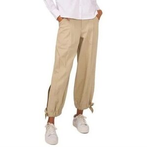 NWT Parker High Waist Ankle Tie Pants W Pockets Khaki Sz. 0